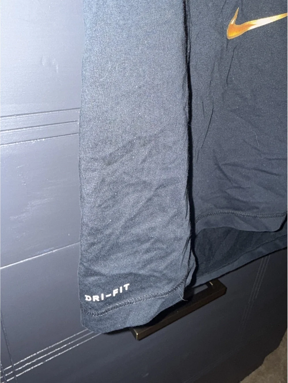 Nike Black 'Witness' Short Sleeve Hoodie with Gold Print